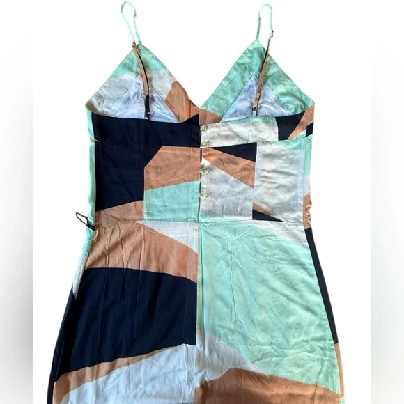 VIX -Mint Green, Black, and Tan Maxi Dress